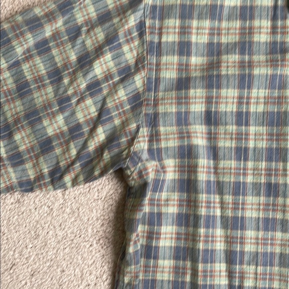 Van Heusen Green and Blue Plaid Casual Shirt - Picture 3 of 5